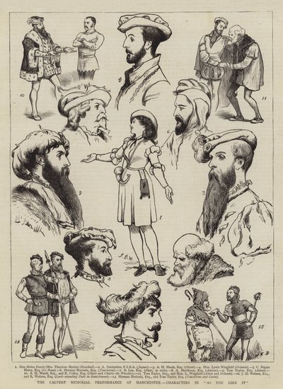 The Calvert Memorial Performance at Manchester, Characters in As You Like It by John Charles Dollman